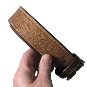 NICONA Tooled leather belt Men's Size 36 in Brown